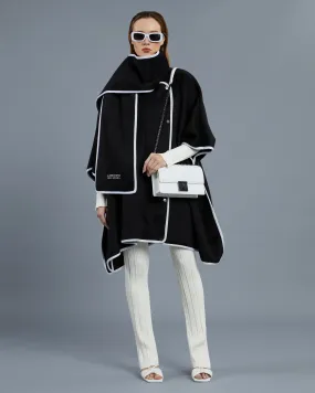 Contrast Trimmed Poncho