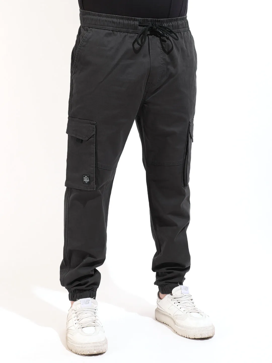 Dark Grey Cotton Stretch Cargo