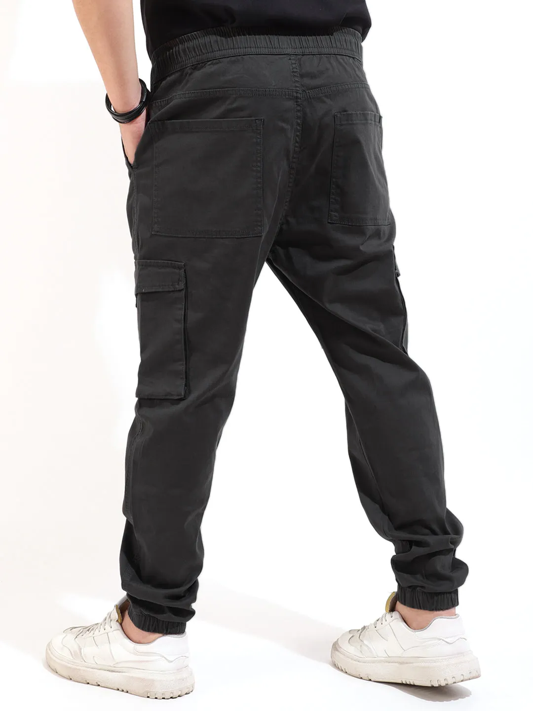 Dark Grey Cotton Stretch Cargo