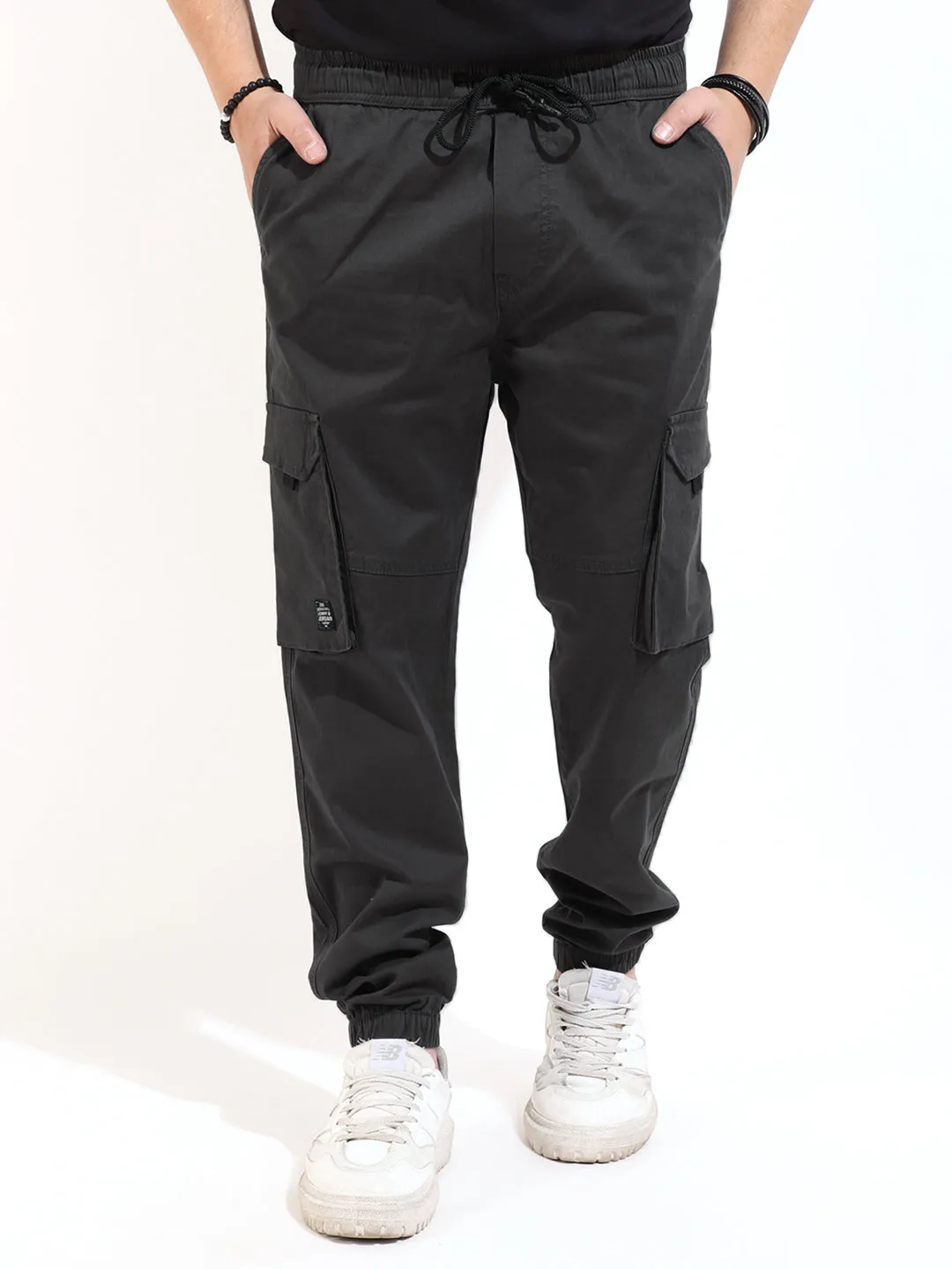 Dark Grey Cotton Stretch Cargo