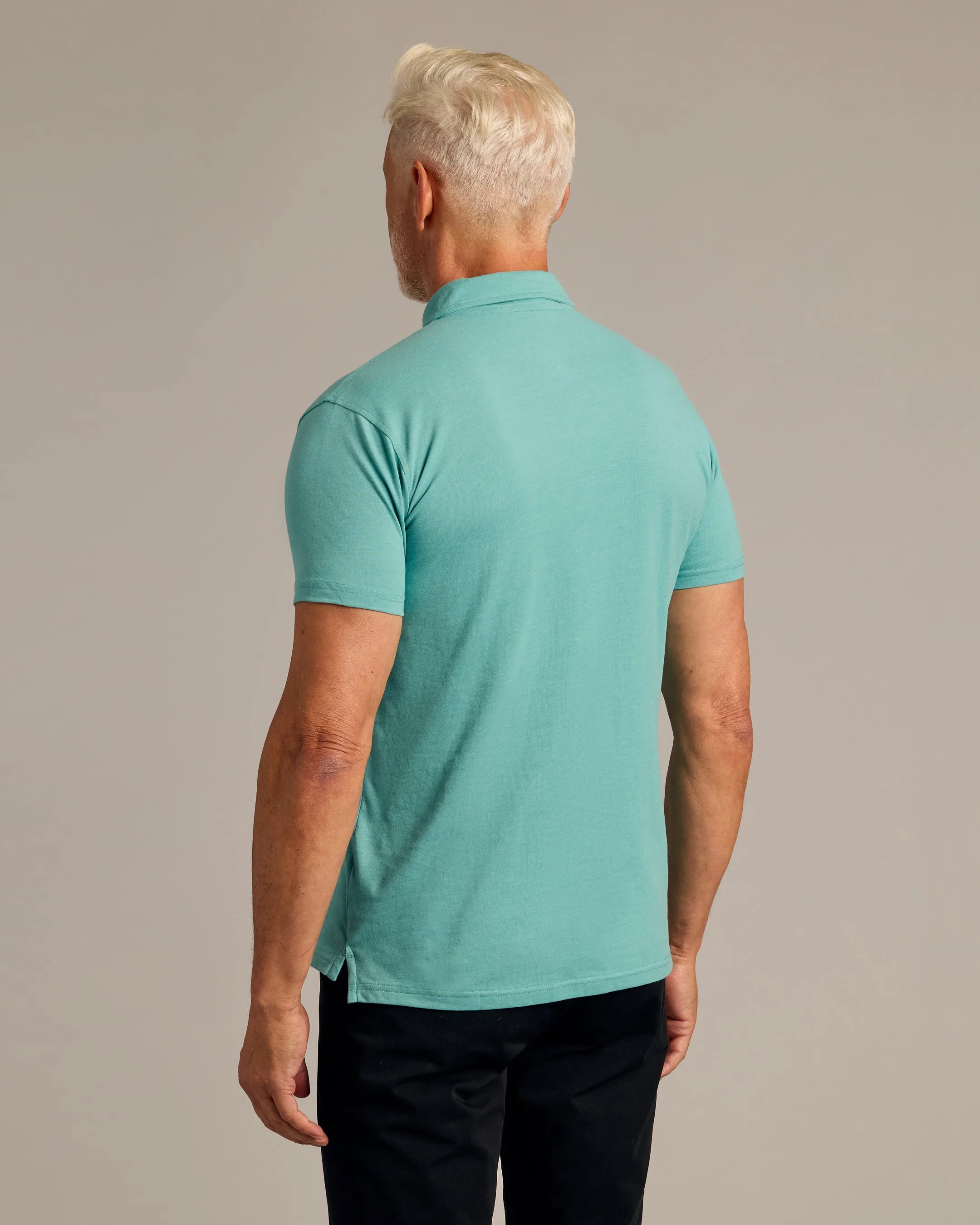 Dark Heather Oceanic Short Sleeve Polo