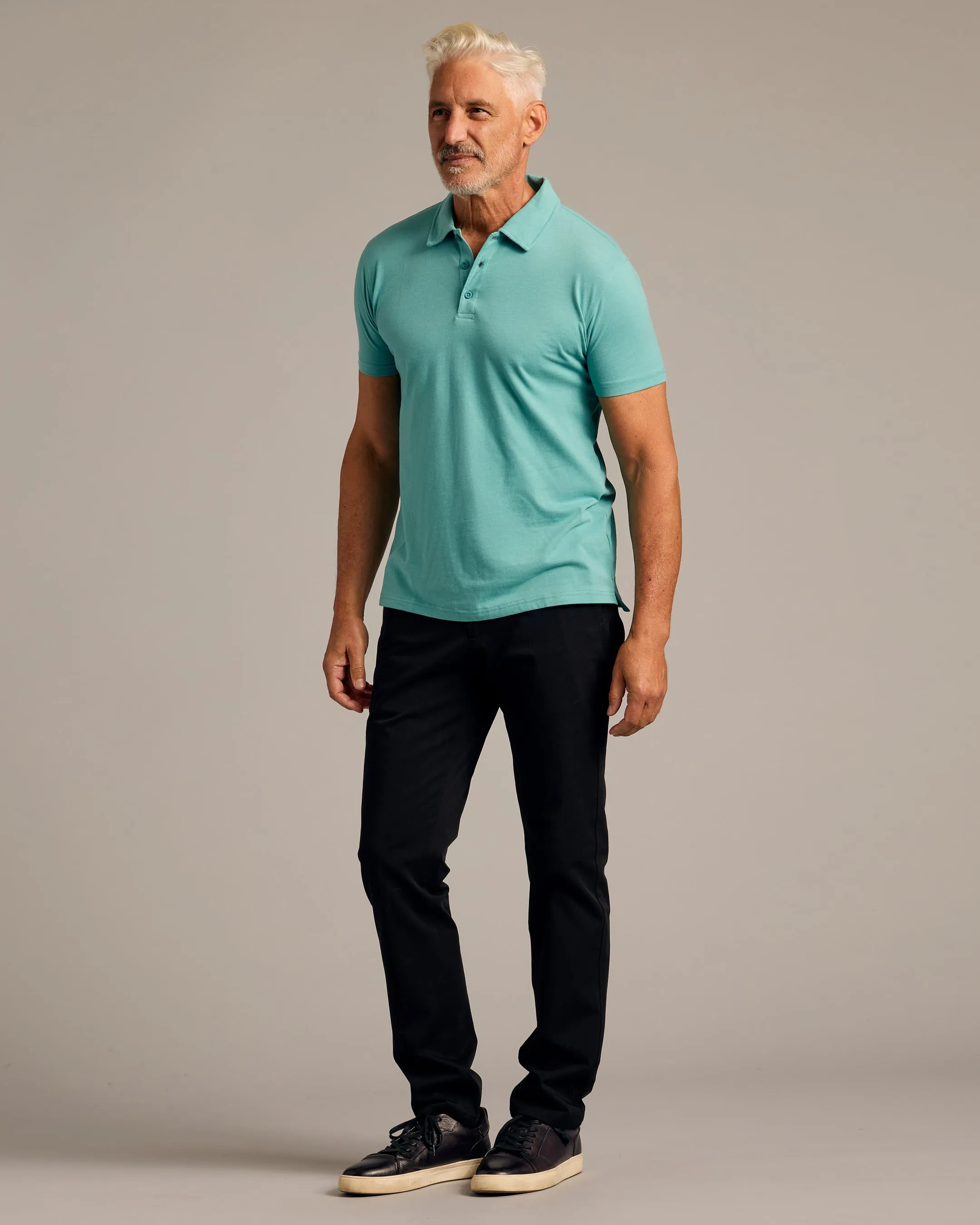 Dark Heather Oceanic Short Sleeve Polo