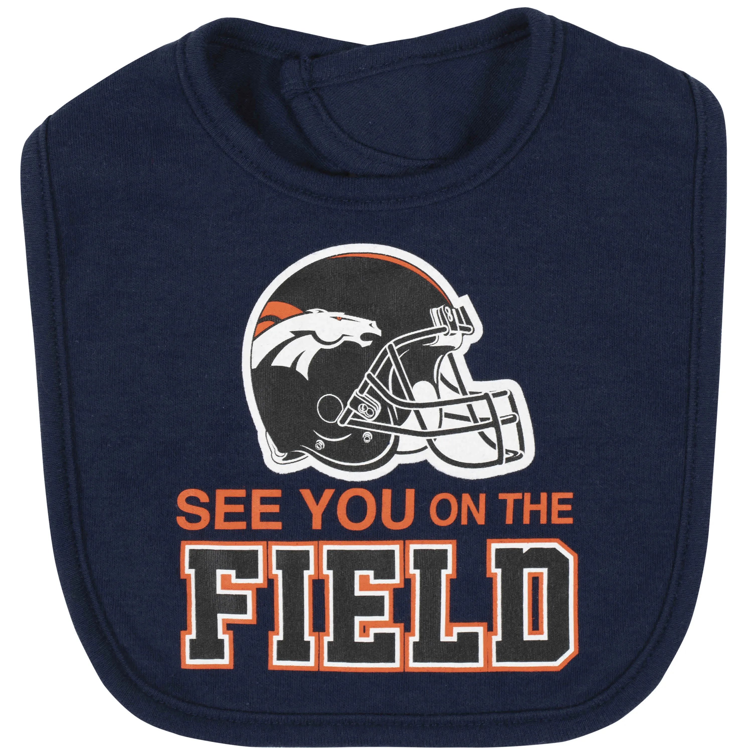 Denver Broncos 3-Piece Baby Boys Bodysuit, Bib, and Cap Set