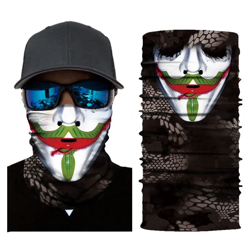 Digital Printing Clown Outdoor Sports Sun Protection Towel Multi-Function Sports Scarf