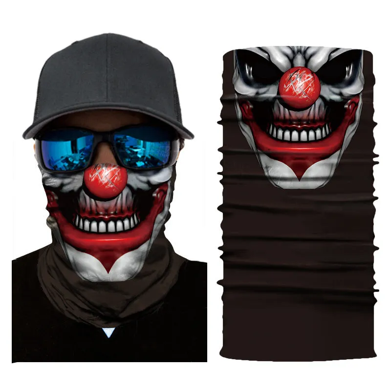 Digital Printing Clown Outdoor Sports Sun Protection Towel Multi-Function Sports Scarf