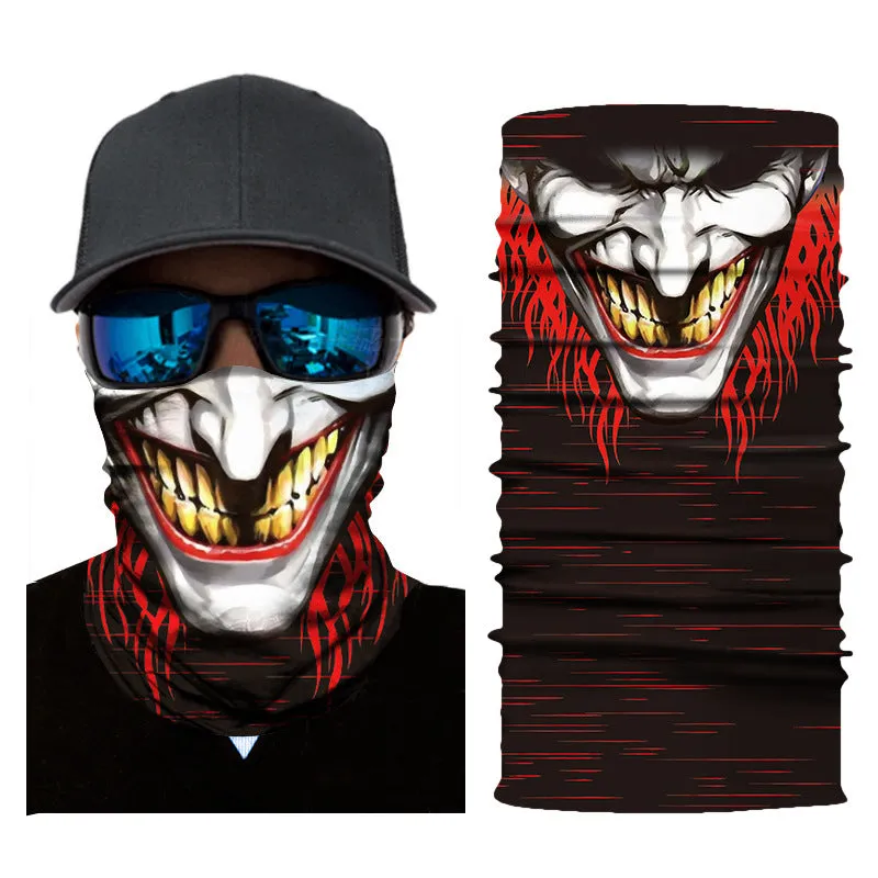 Digital Printing Clown Outdoor Sports Sun Protection Towel Multi-Function Sports Scarf