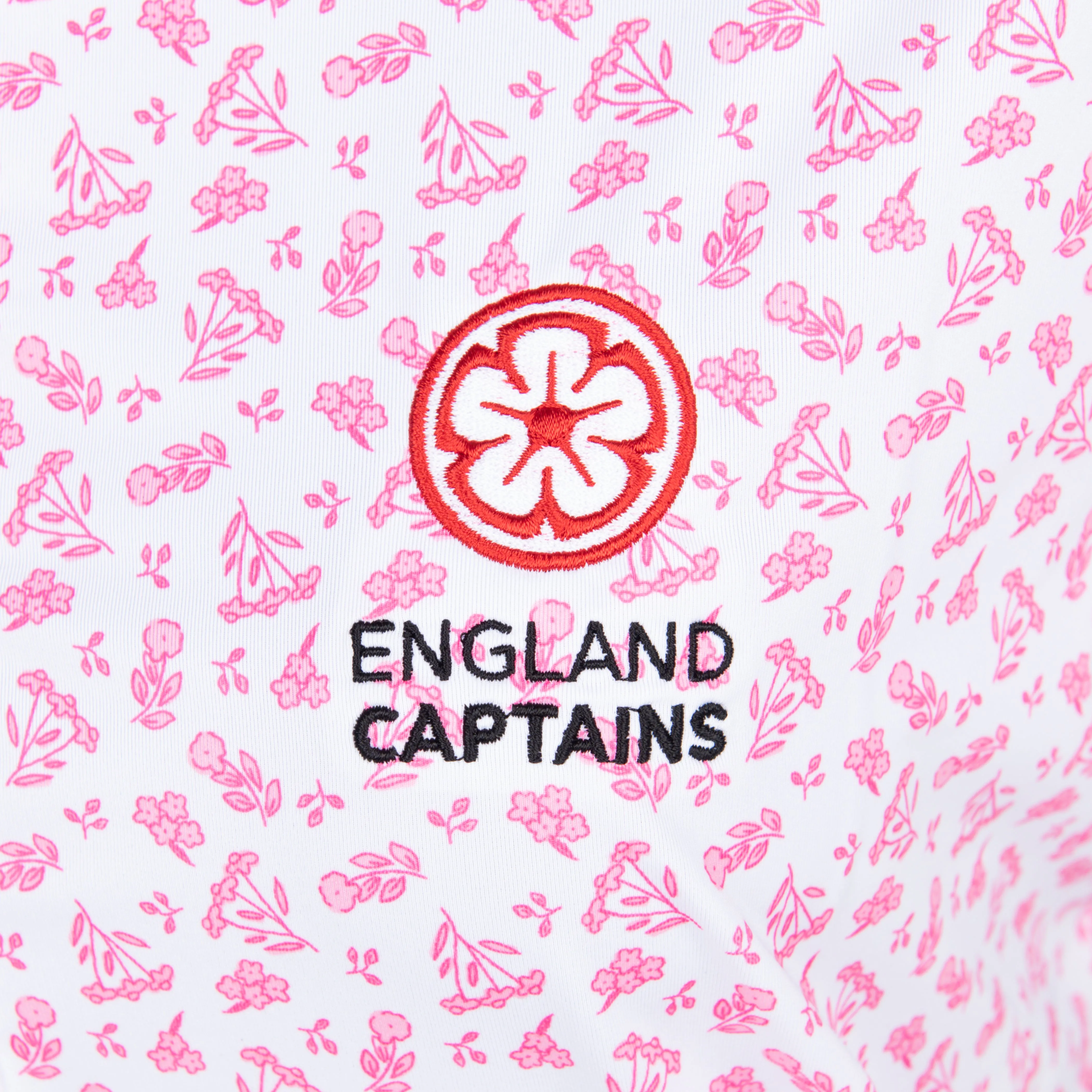 England Captains Womens FJ Polo Floral Print Lisle