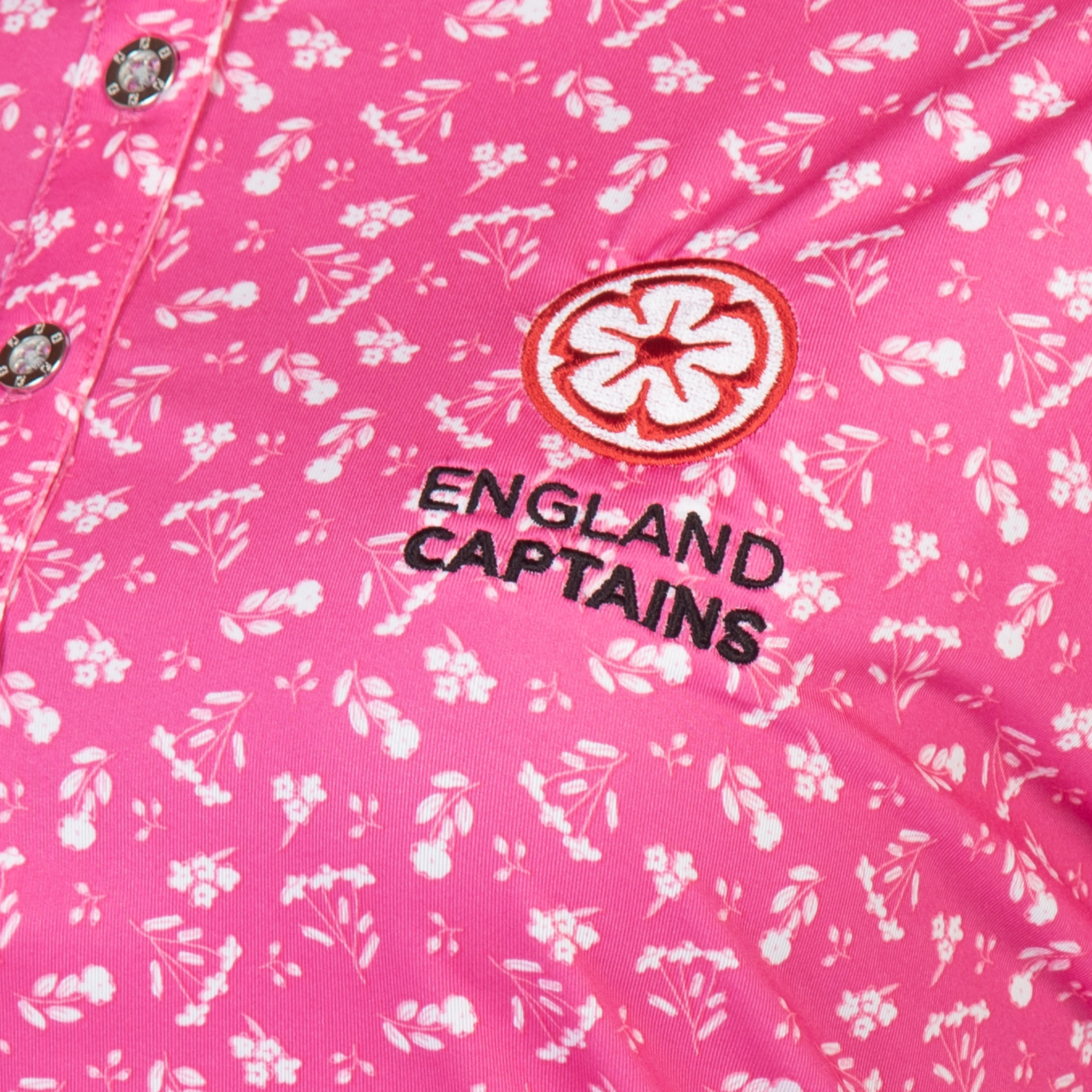 England Captains Womens FJ Polo Floral Print Lisle