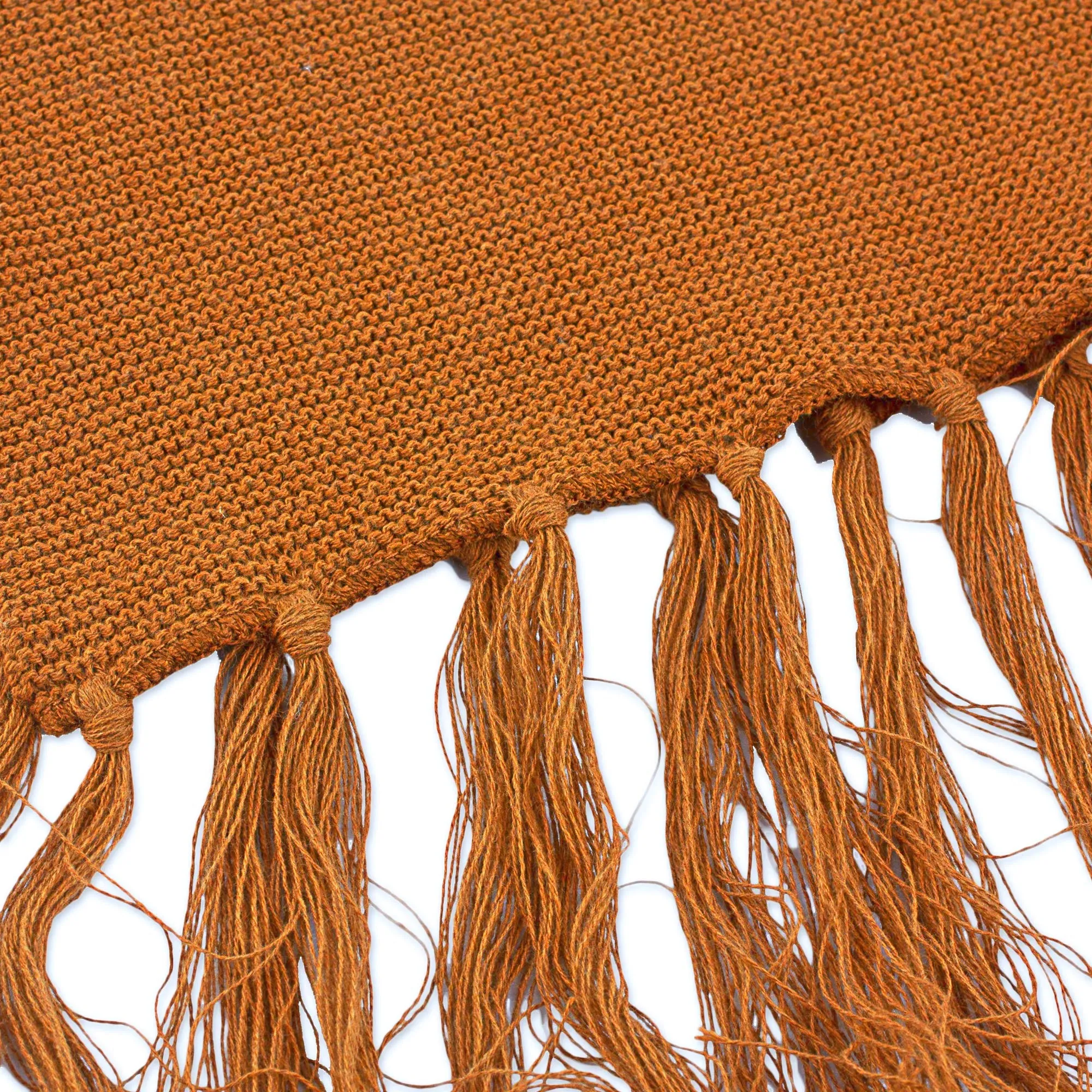 Gingerbread Color Cotton Poncho with Fringe - Spontaneous Style in Sepia | NOVICA