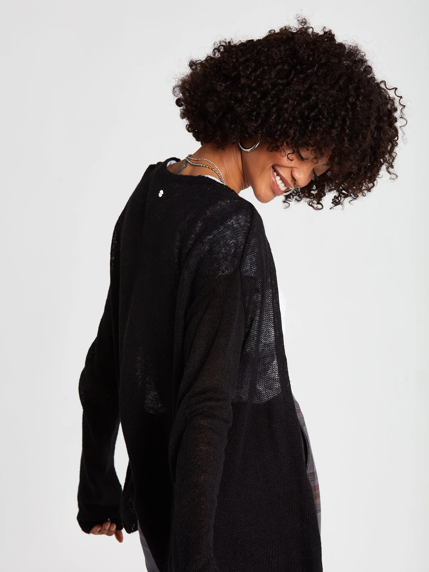 Go With Tha Flow Wrap Top - Black