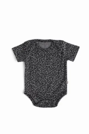 Half sleeve grey & black bodysuit for baby