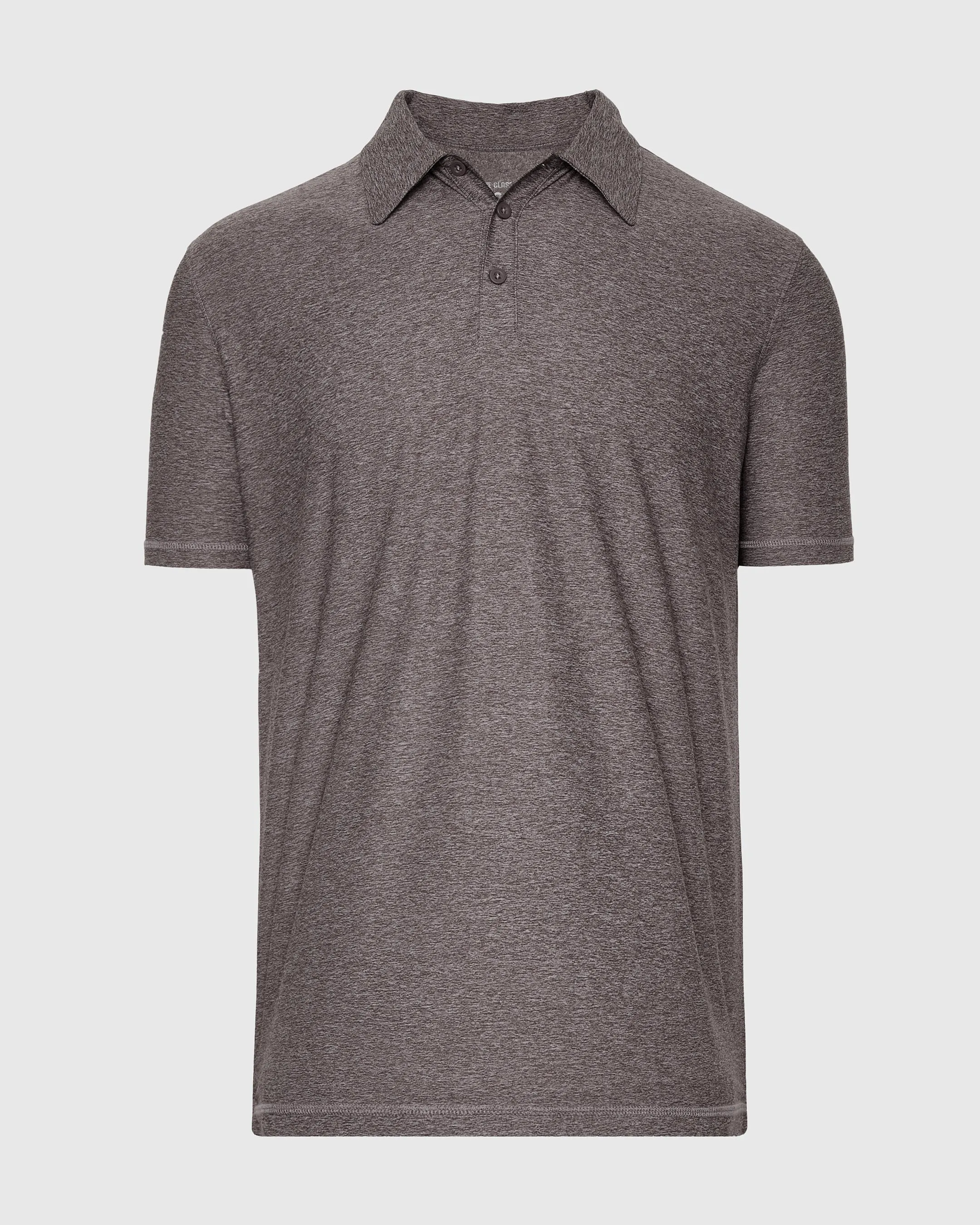 Heather Cocoa Active Short Sleeve Polo