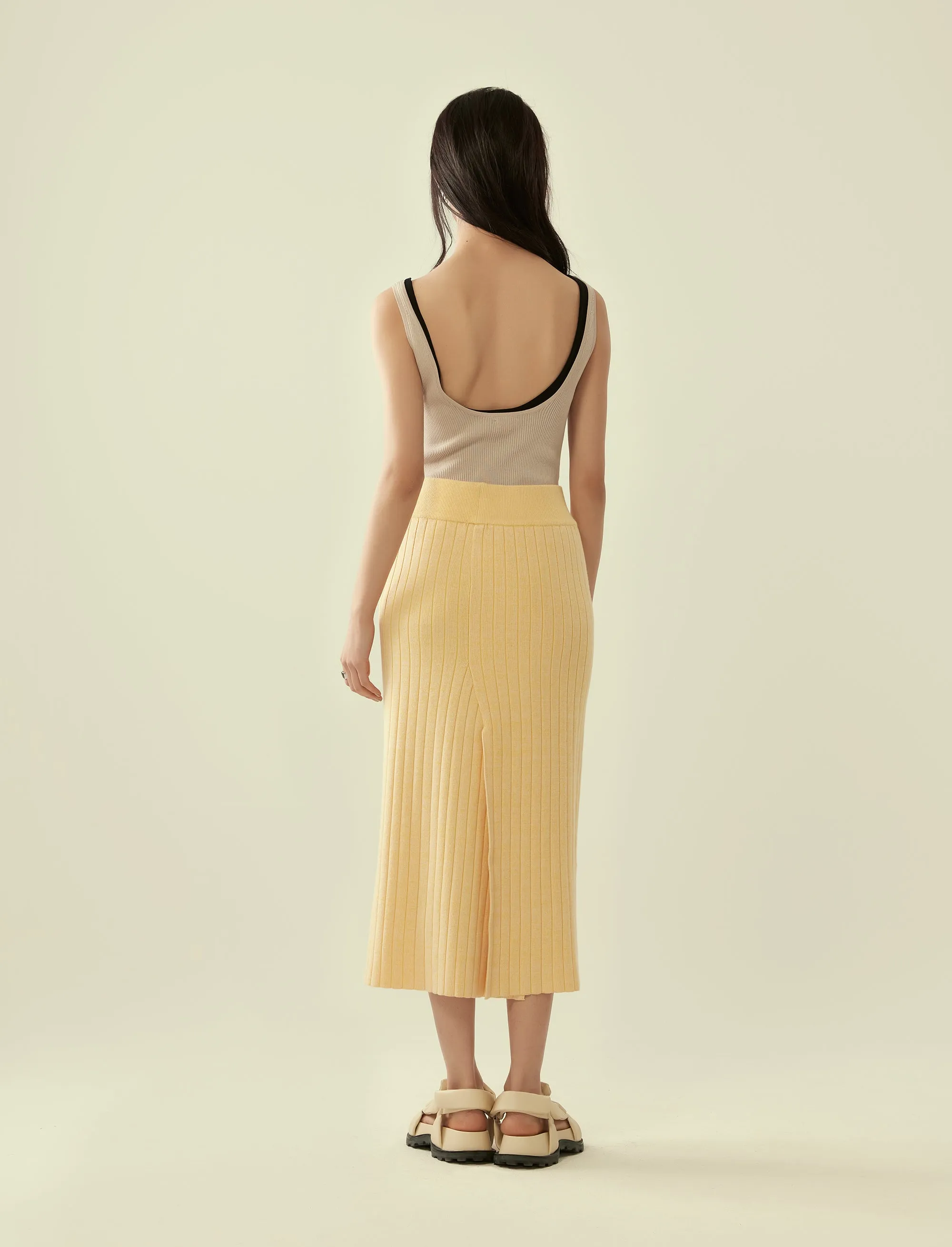 heather knit column skirt