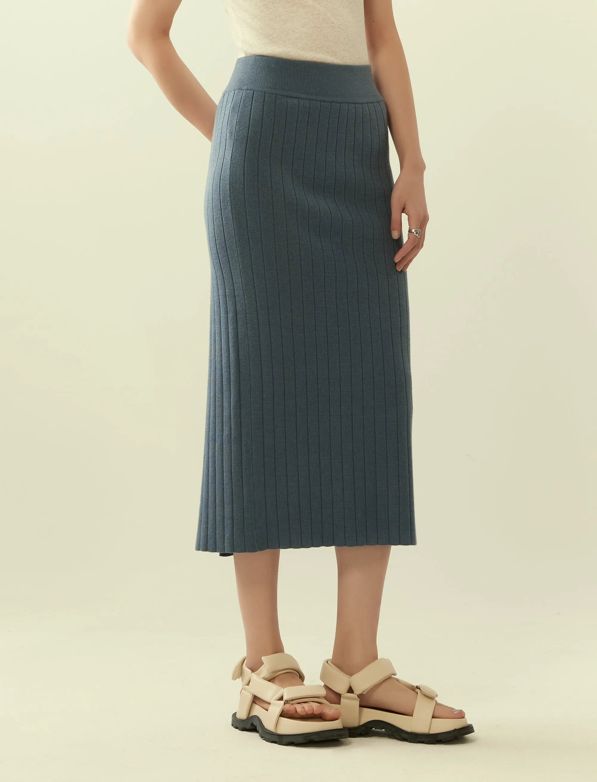 heather knit column skirt