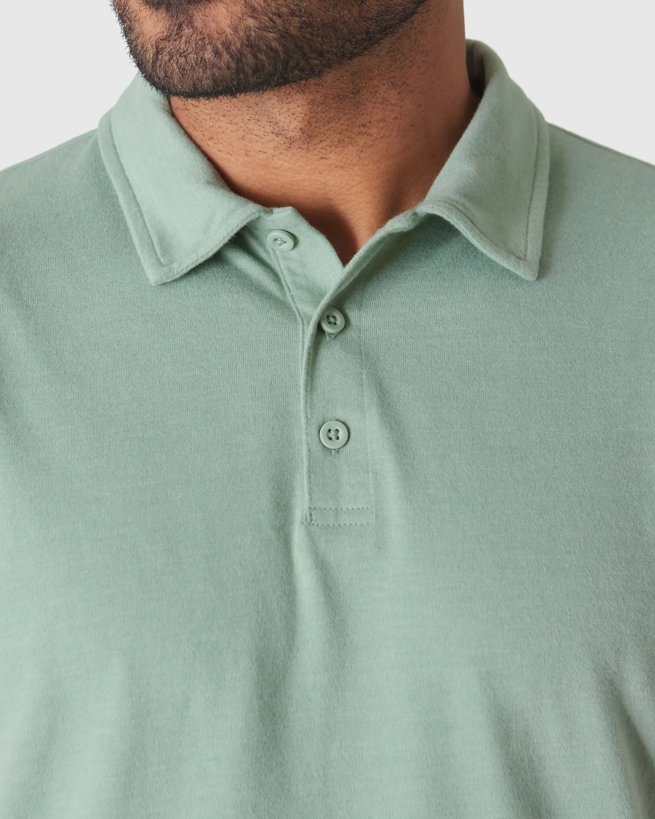 Heather Slate Green Short Sleeve Polo