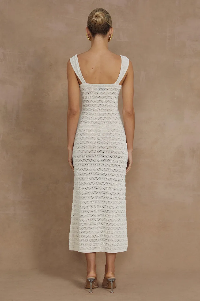 JUNO MIDI DRESS - IVORY