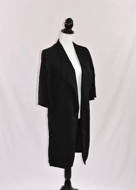 Kala Midi-Length No-Iron Open-Front Lapel Jacket