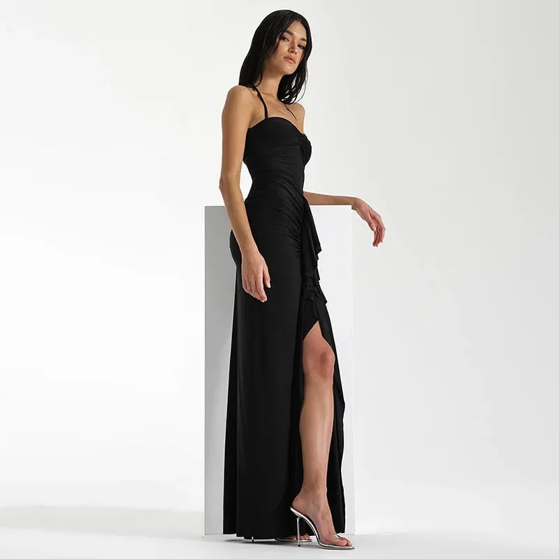 Keya Bodycon Midi Dress with Ruffle