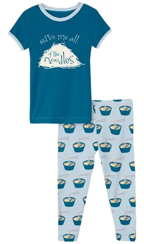 KicKee Pants Illusion Blue Ramen S/S Graphic Tee Pajama Set