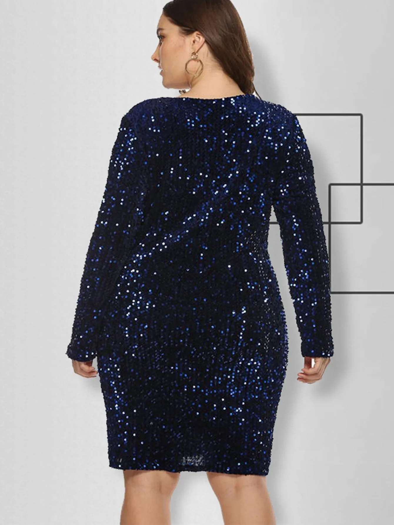 KittenAlarm - Plus Size Sequins Glitter Bodycon Dress