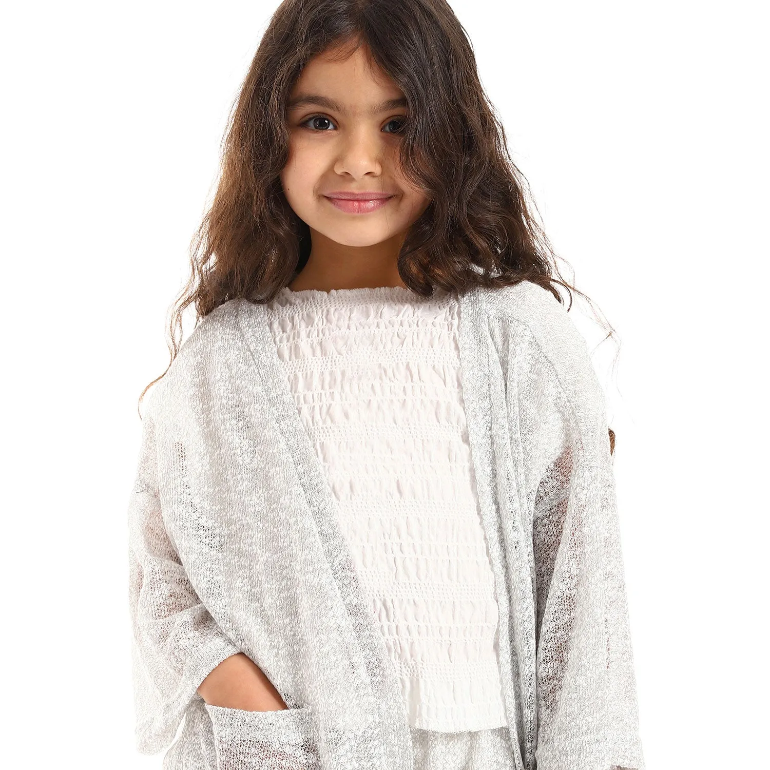 Knitted Pattern Girls Cardigan Set (G133) - Kady