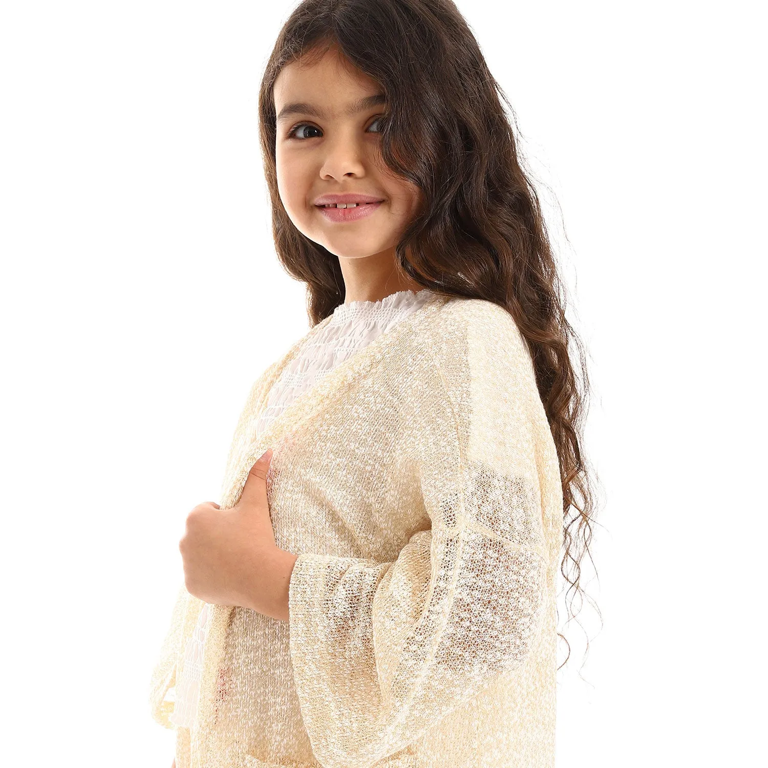 Knitted Pattern Girls Cardigan Set (G133) - Kady