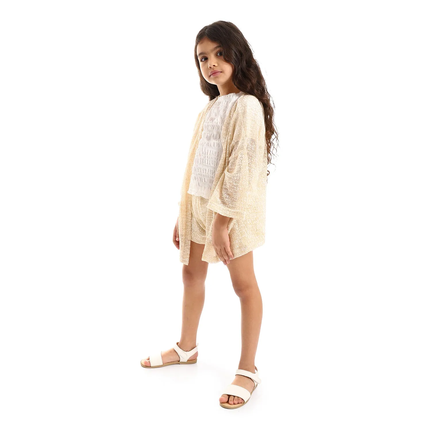 Knitted Pattern Girls Cardigan Set (G133) - Kady