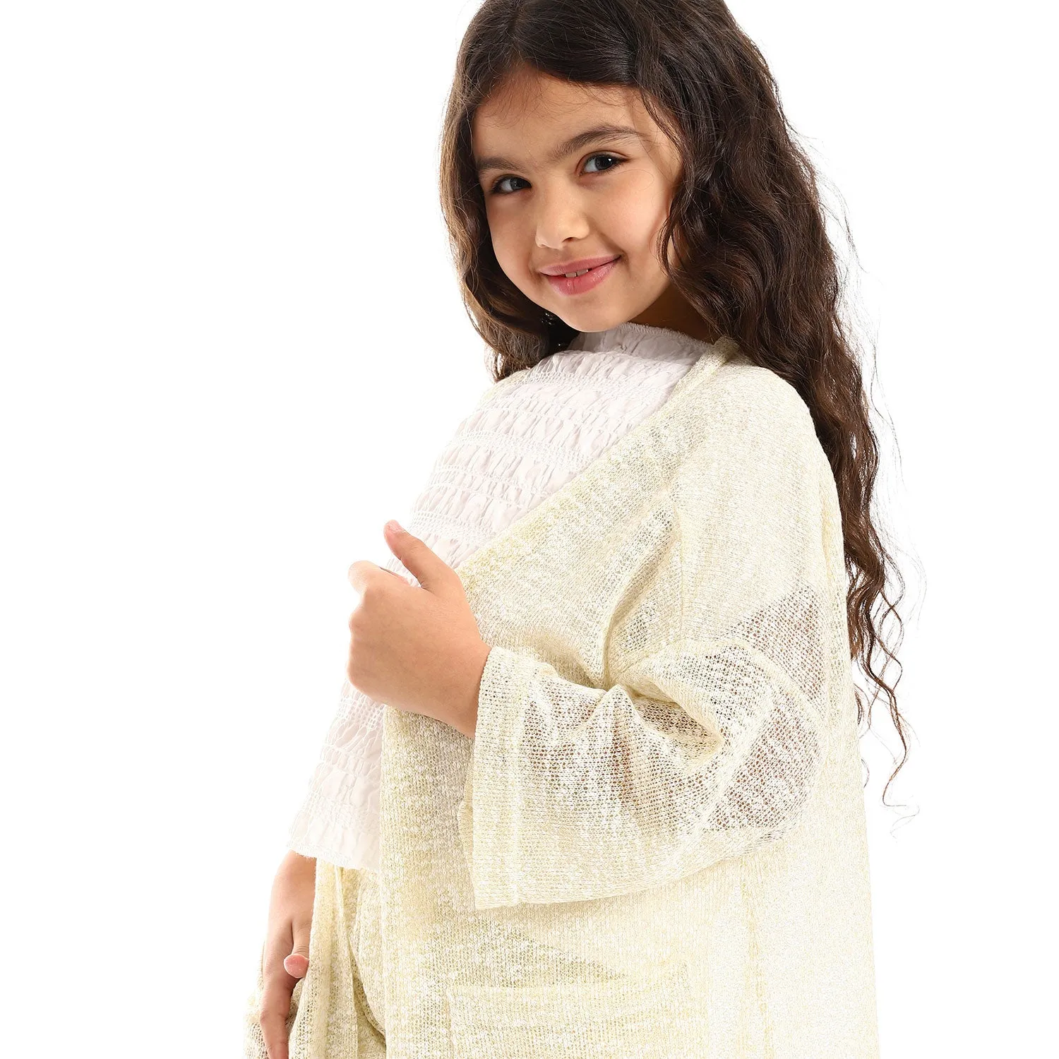 Knitted Pattern Girls Cardigan Set (G133) - Kady