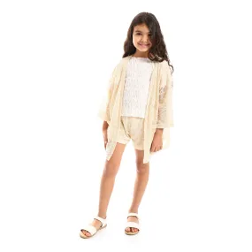 Knitted Pattern Girls Cardigan Set (G133) - Kady