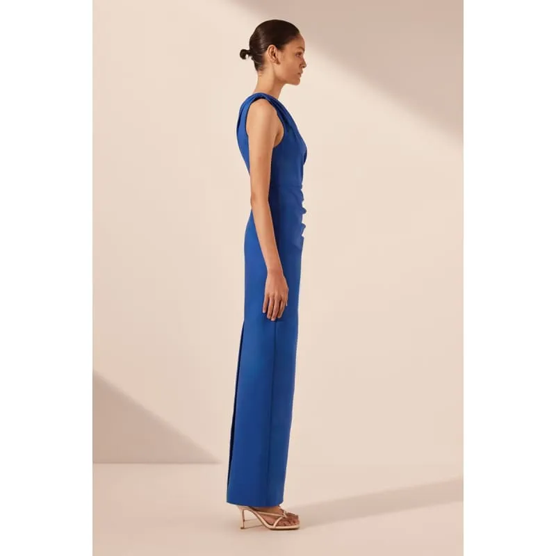 Lani Asymmetrical Gathered Maxi Dress