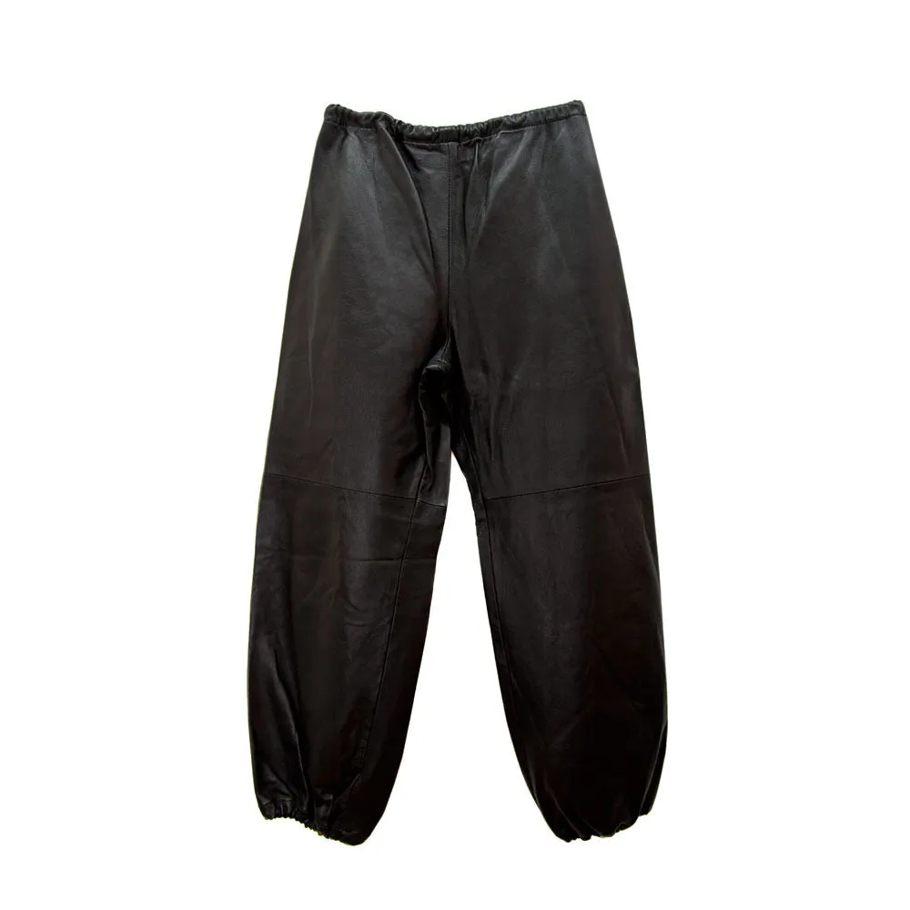 Leather Sweatpants in Black