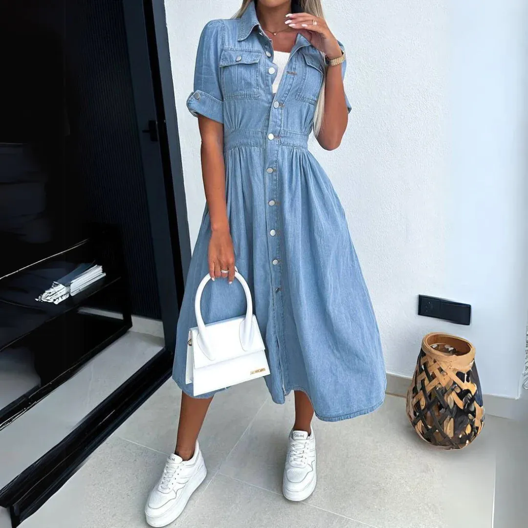 Lennon - Chic Denim Midi Dress