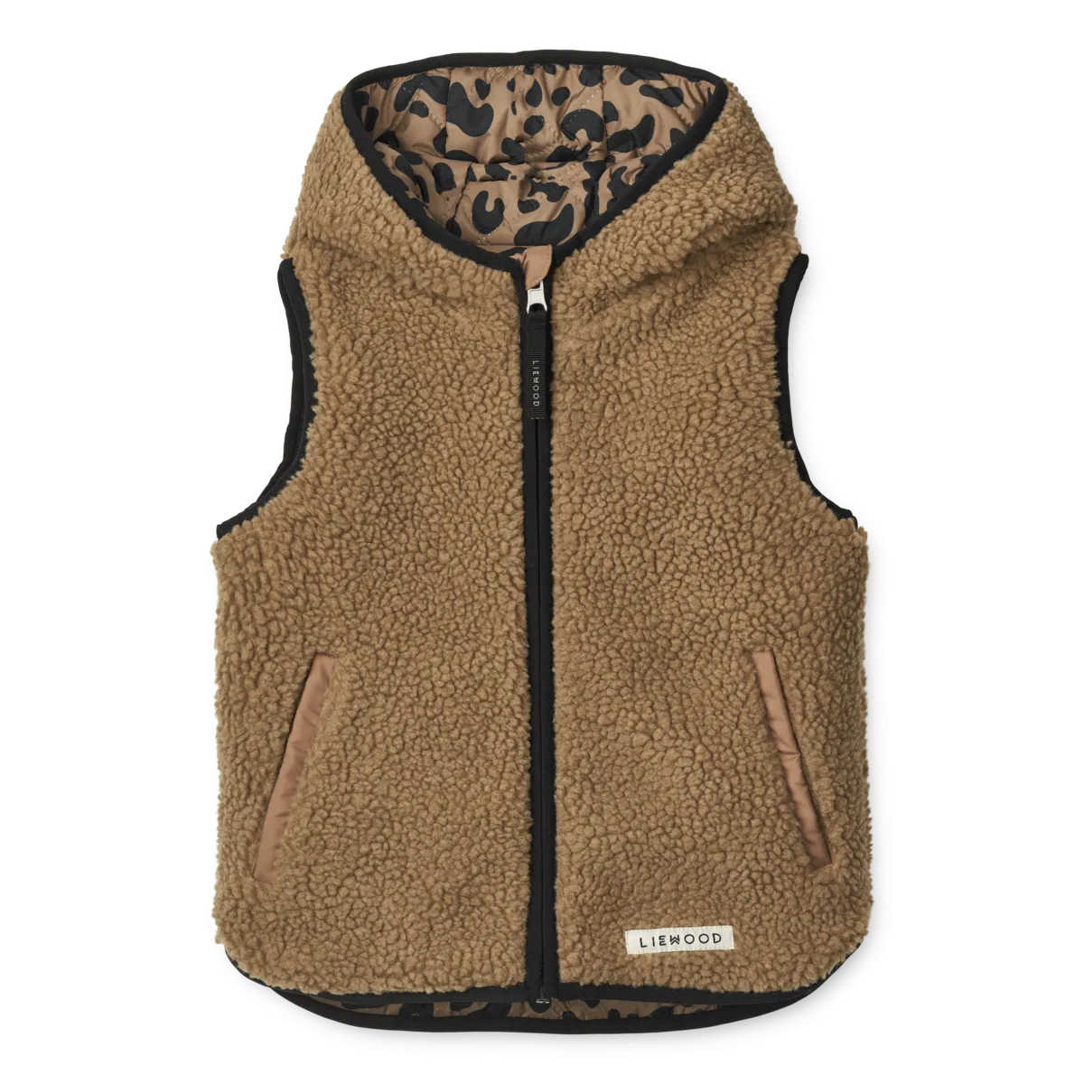 Liewood Diana Reversible Vest | Leo Oat - Black Panther