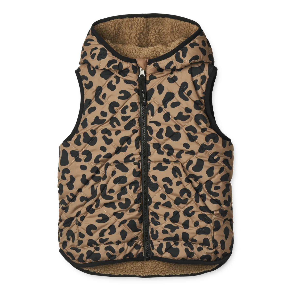 Liewood Diana Reversible Vest | Leo Oat - Black Panther