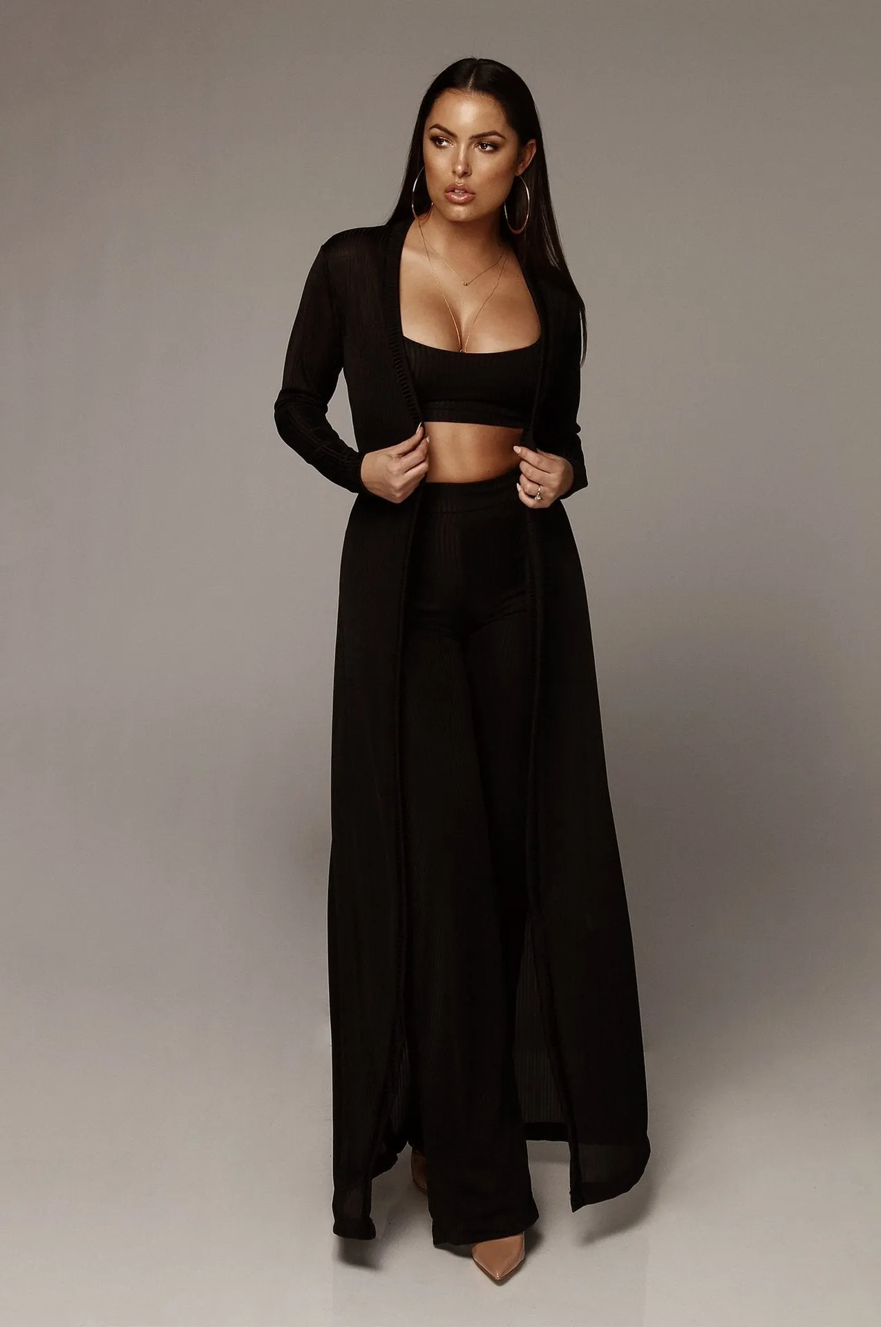 Long Cloak Strapless Bodysuit Set