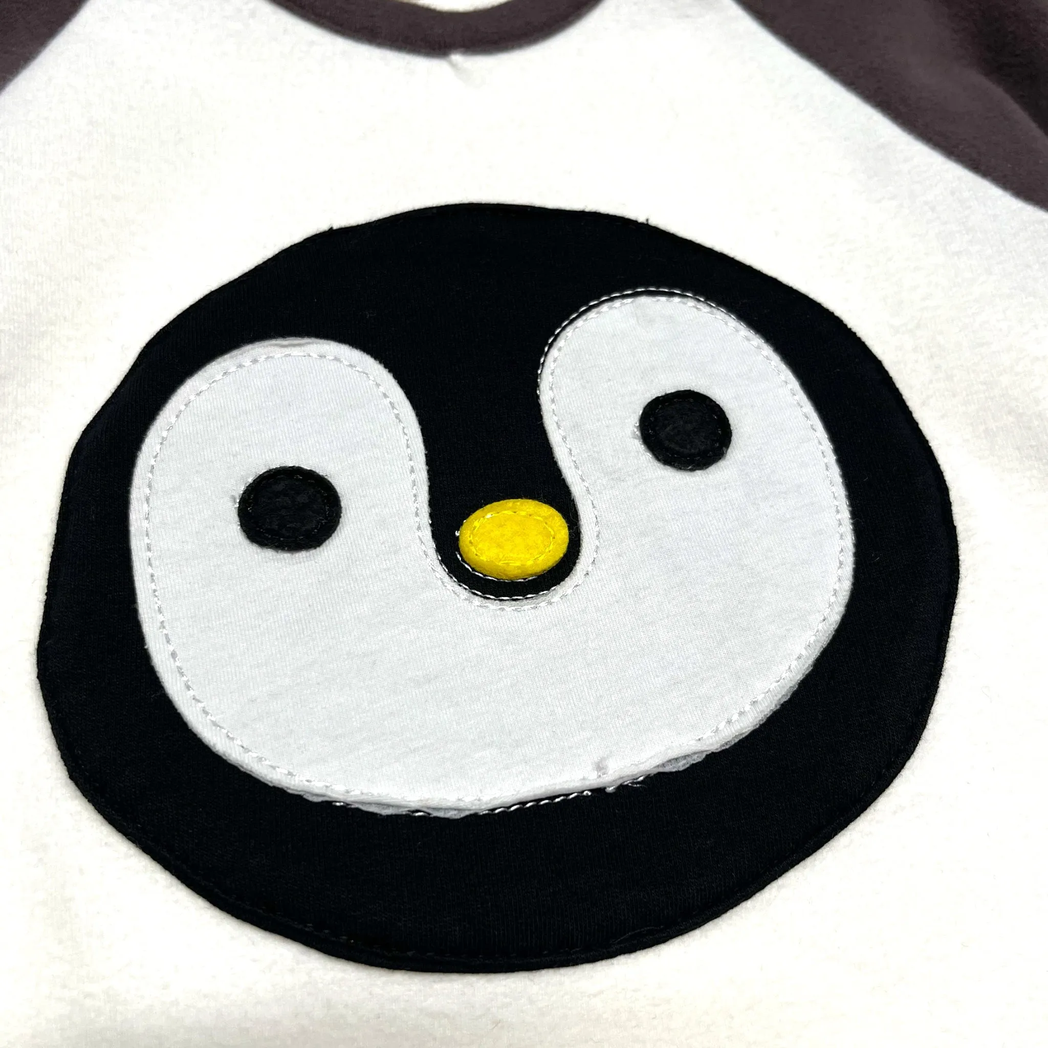 L/S Penguin Face Baseball Tee