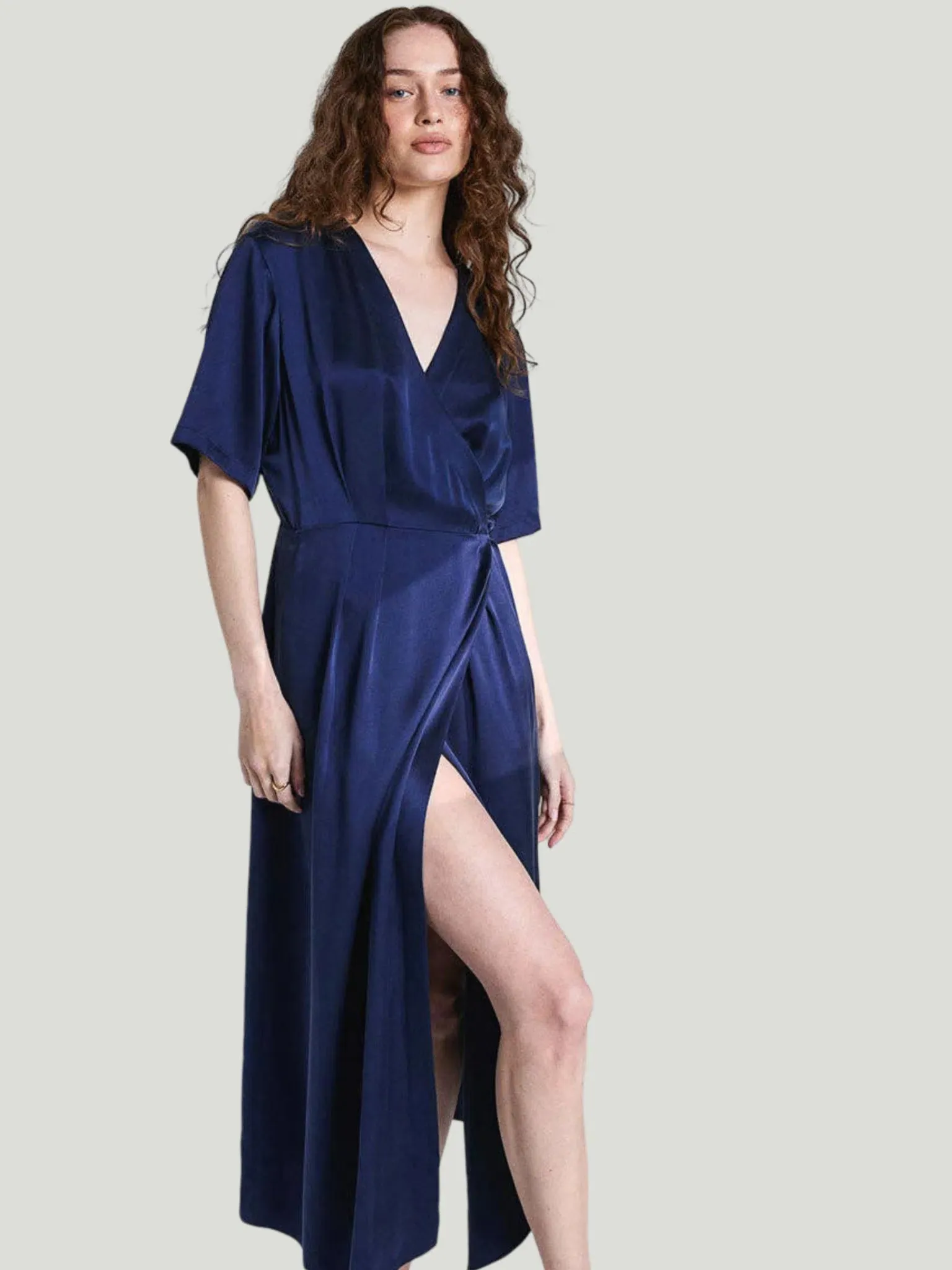 LUNYA Washable Silk Wrap Dress