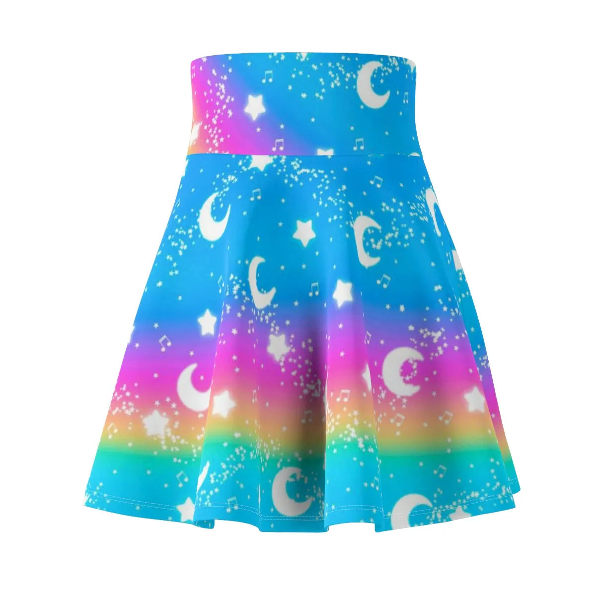 Magical Fairy Time (Rainbow Sunny Day) High Waist Skater Skirt