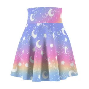 Magical Fairy Time (Rainbow Sunset) High Waist Skater Skirt