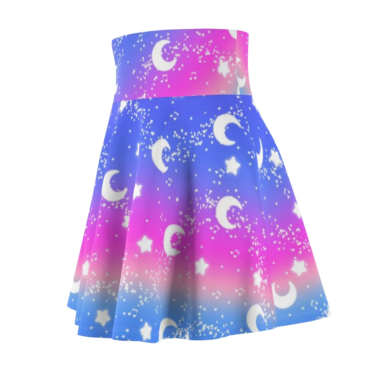 Magical Fairy Time (Rainbow Twilight) High Waist Skater Skirt