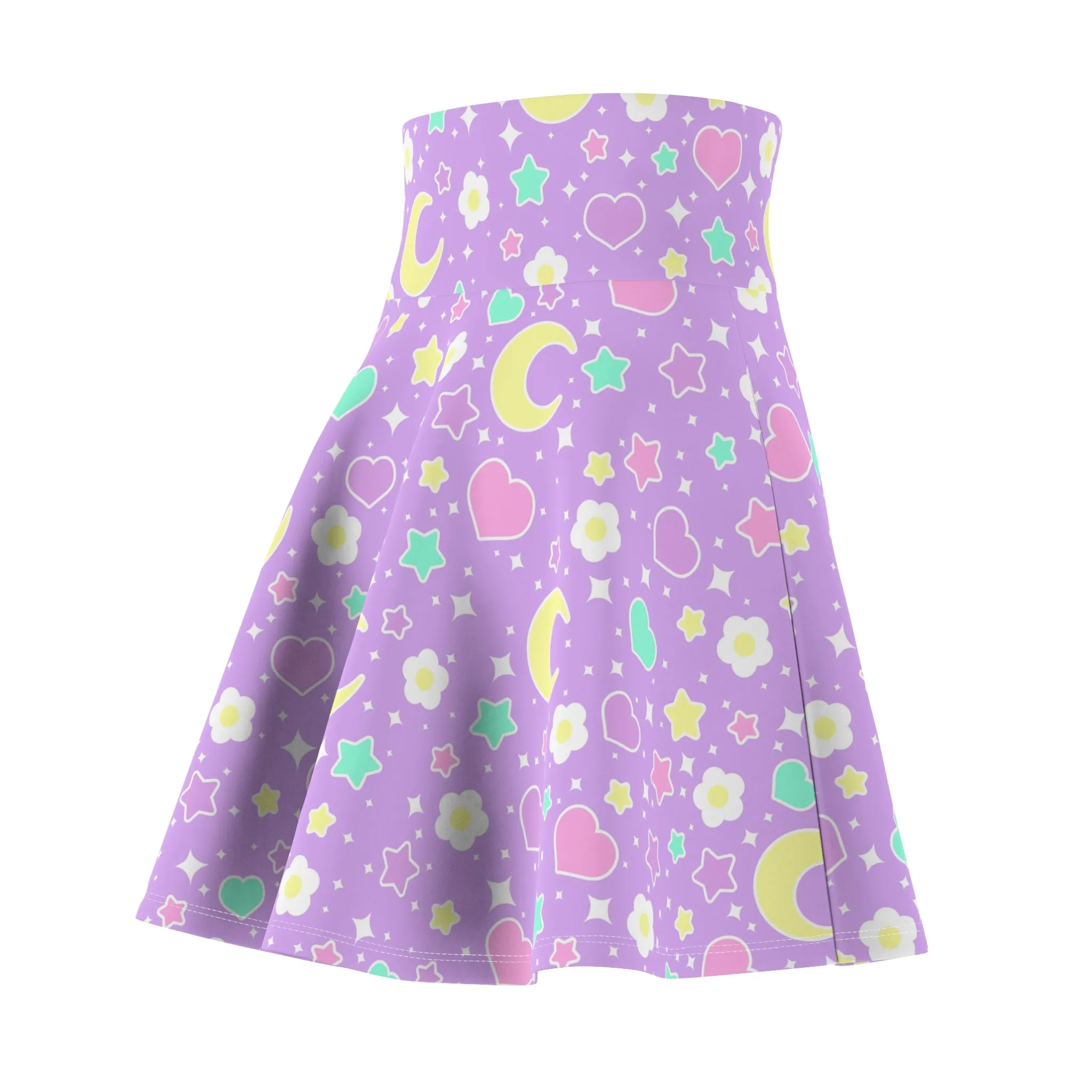 Magical Spring Purple High Waist Skater Skirt