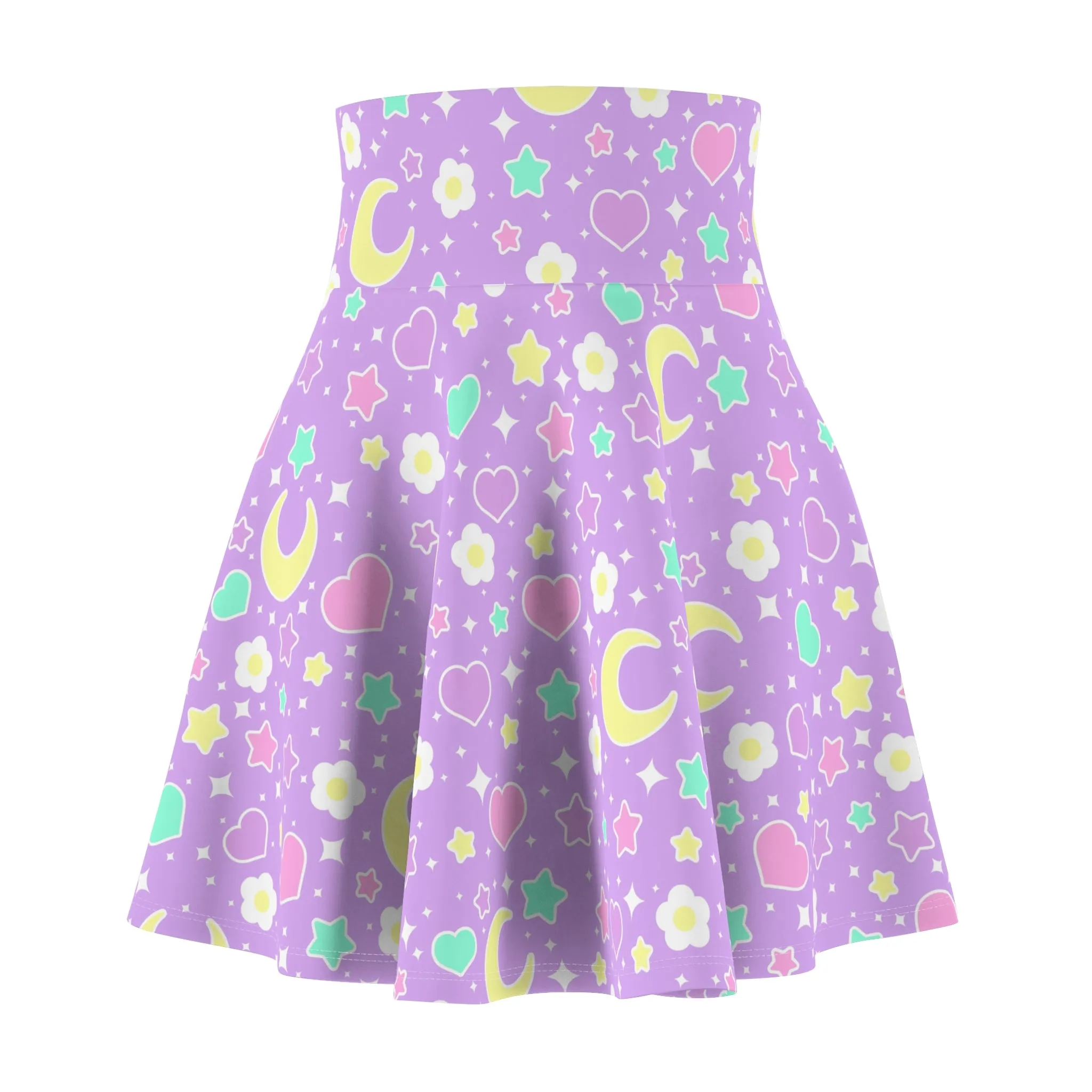 Magical Spring Purple High Waist Skater Skirt