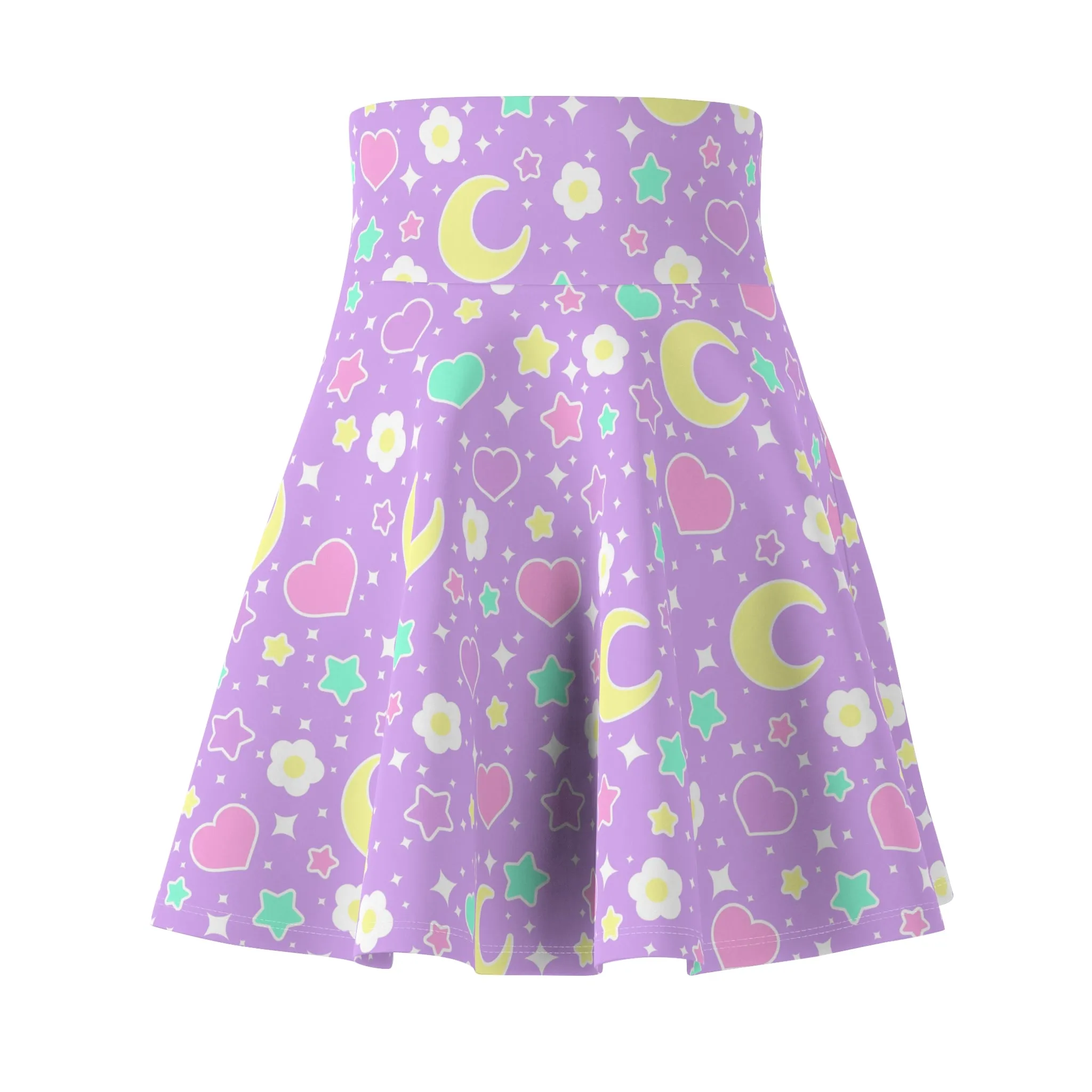 Magical Spring Purple High Waist Skater Skirt