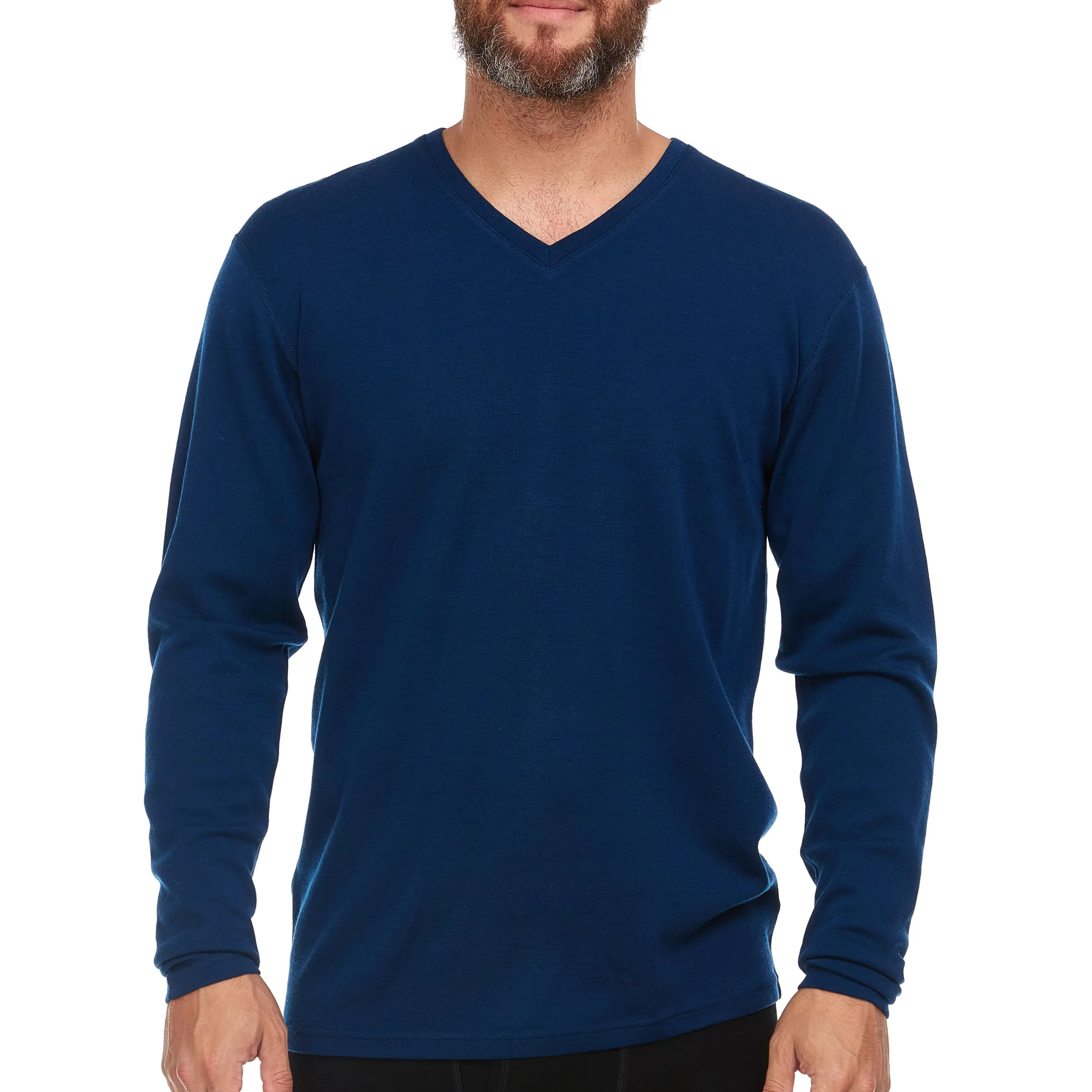 Midweight - Men's Long Sleeve V-Neck 100% Merino Wool