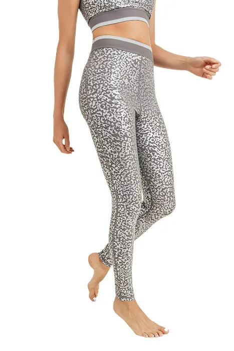 Mono B Silver Foil Leopard Legging APH2883