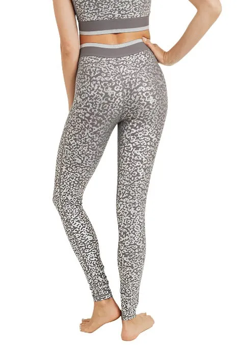 Mono B Silver Foil Leopard Legging APH2883