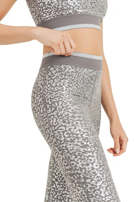 Mono B Silver Foil Leopard Legging APH2883