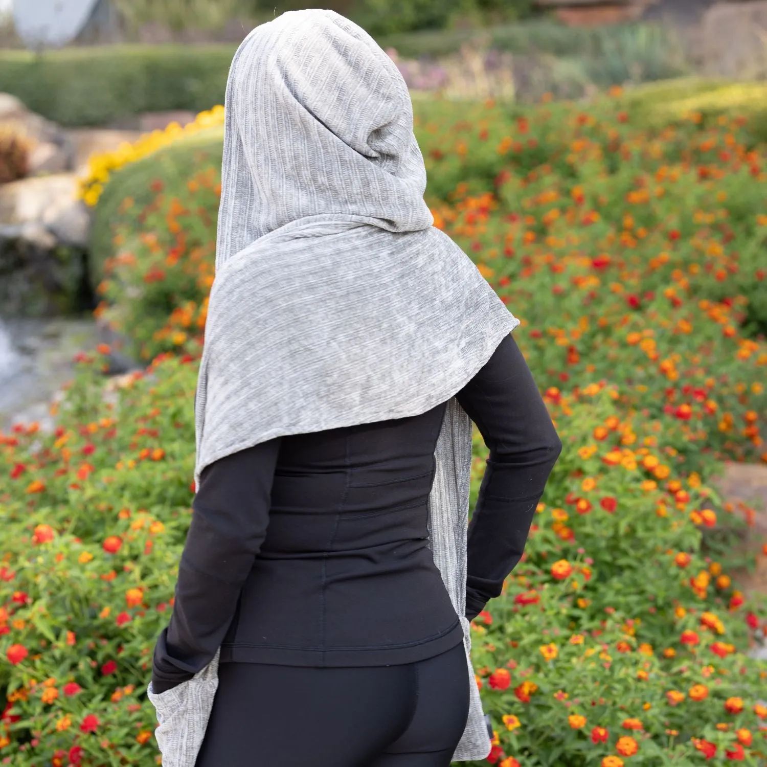 Multi-Pocket Hoodie Scarf™ | Heavenly Grey