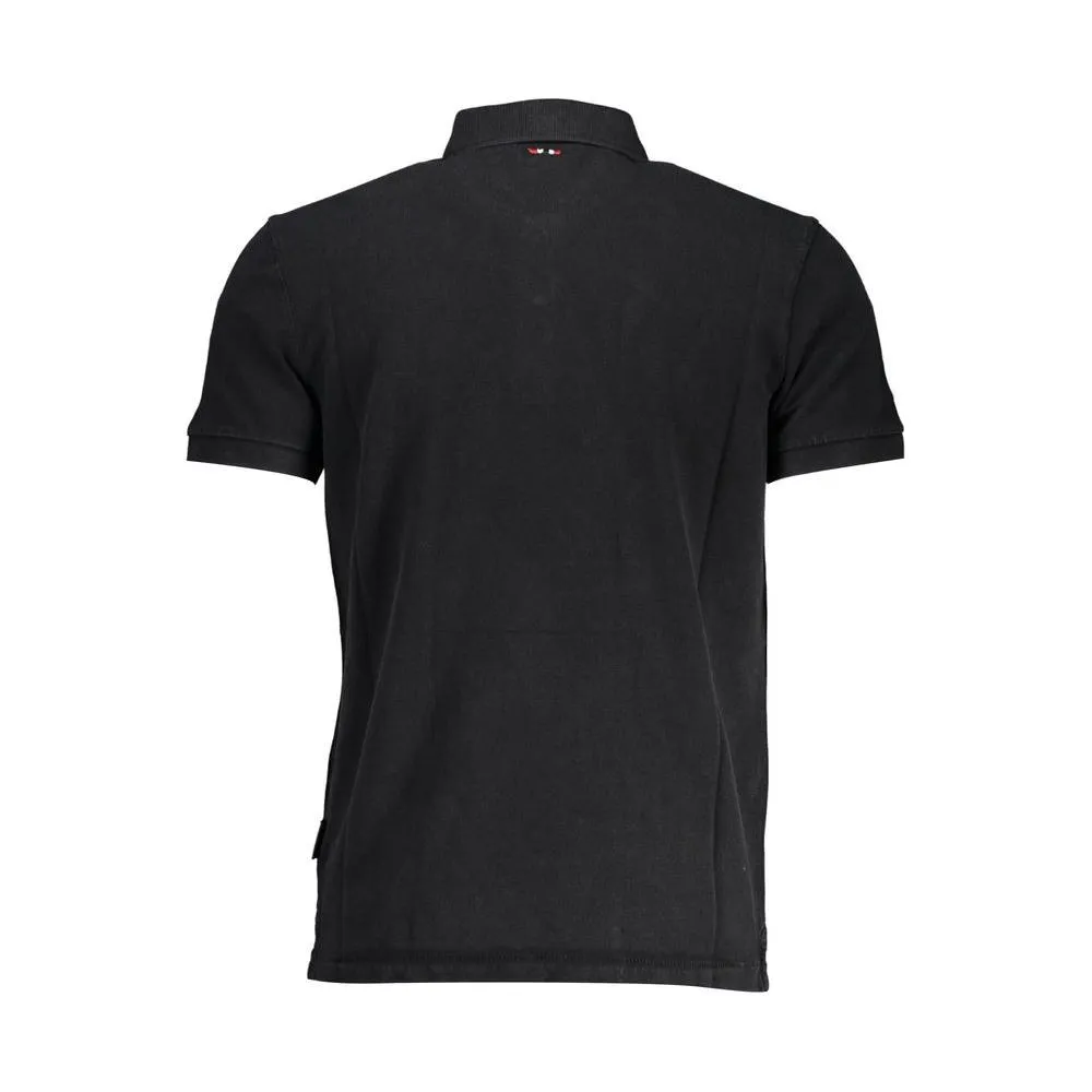 Napapijri Black Cotton Men Polo Shirt