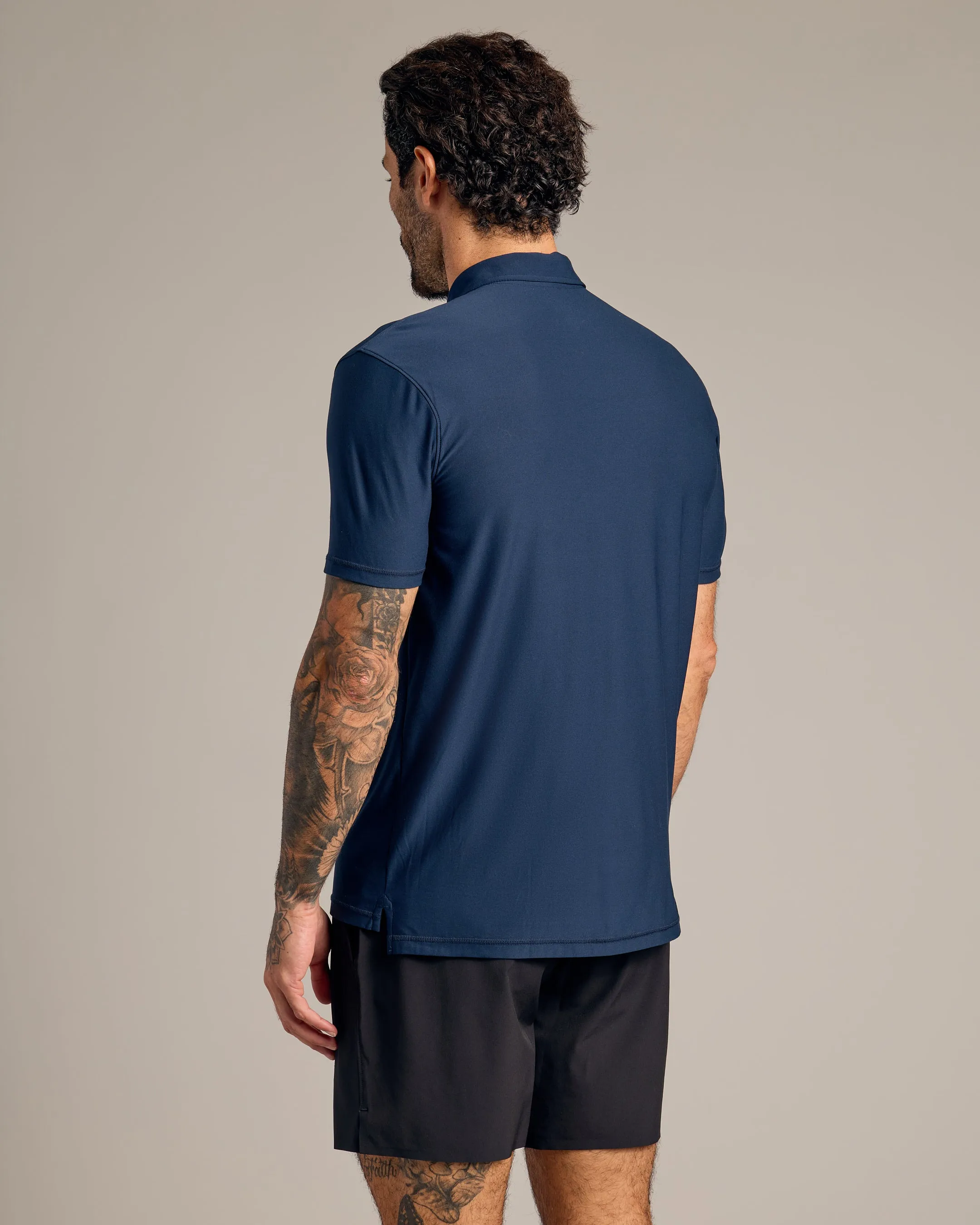 Navy Active Short Sleeve Polo